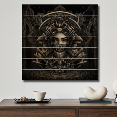 «Wood Occult Warrior» par Winya Sangsorn, impression murale en bois sur bois