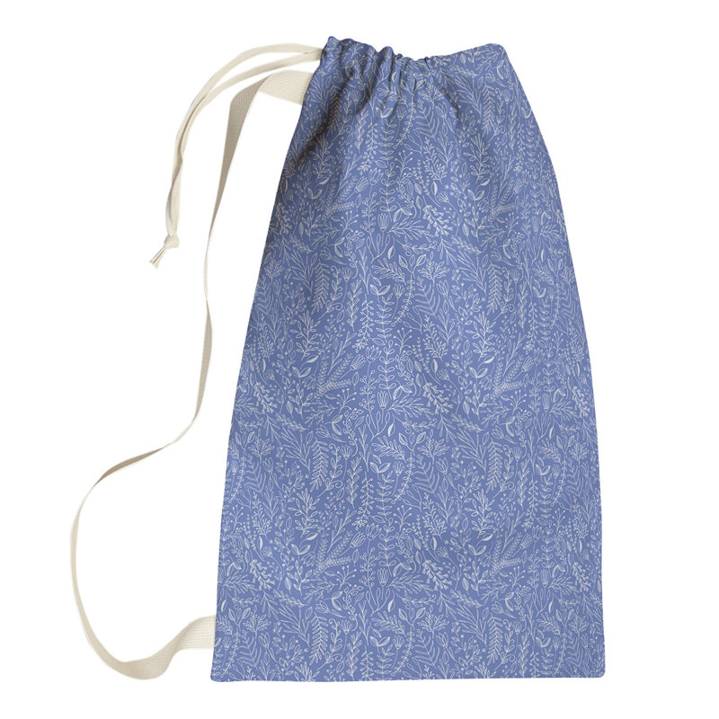 Leffel Fabric Laundry Bag with Handles, Small ( 64" H x 20" W x 1.5" D), Blue