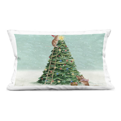 Merry Mice Motif Decorative Printed Throw Pillow design by Danielle Murray