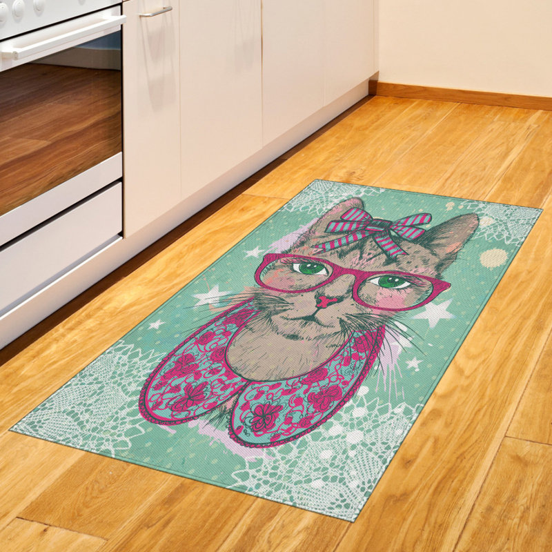 Cat High Density Long Fiber Poly Threads Decorative Area Rug Carpet, Rectangle 2'7" x 5'