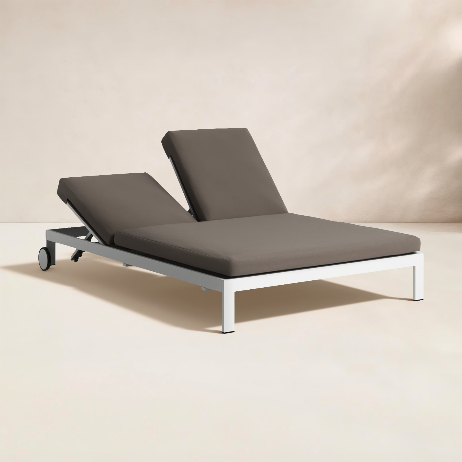 Isabella 53'' Outdoor Metal Double Chaise, Gray