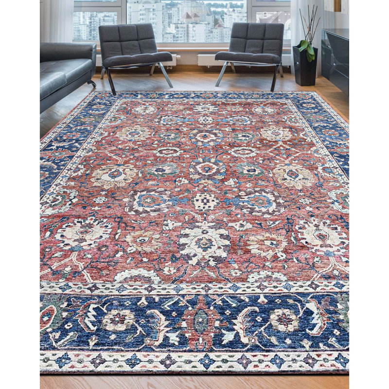 Tapis rectangulaire en laine noué à la main, Rectangulaire 8 pi x 10 pi