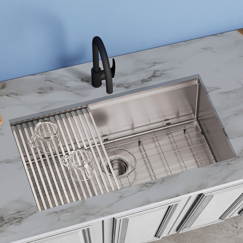 Évier de cuisine encastré à la main 32 po x 19 po 32 po x 19 po SUS304