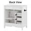 Meuble-lavabo moderne blanc de 76 cm avec lavabo, meuble-lavabo autoportant de style champêtre avec lavabo simple, 3 tiroirs, rangement inclinable, étagères de porte (robinetterie non incluse)