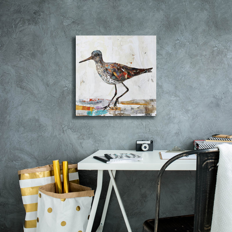 «Bird Collage» par Svetlana Aleynikova, art mural sur toile, H 18 po x l 18 po