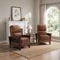 Fauteuil inclinable moderne en cuir avec structure en bois d'hévéa