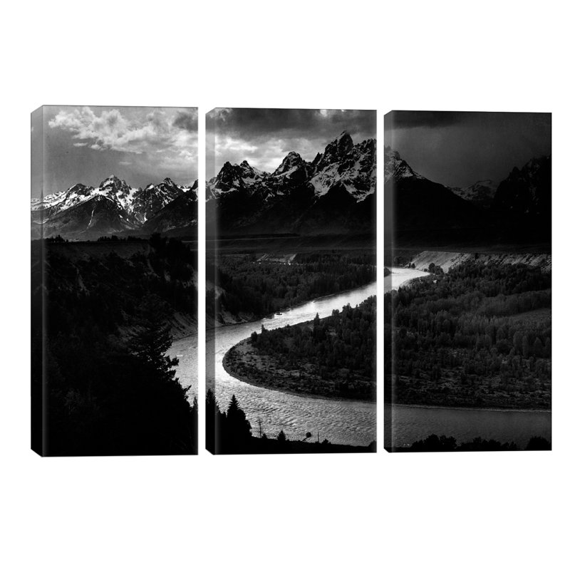 «The Tetons - Snake River» par Ansel Adams, reproduction de photo sur toile tendue, H 40 po x l 60 po x p 1,5 po
