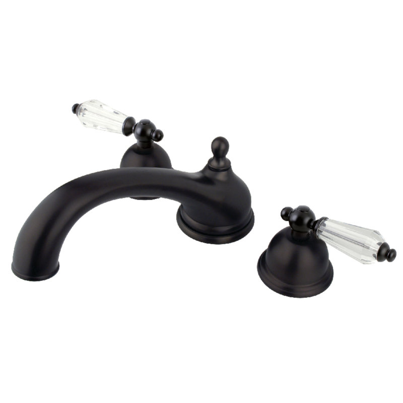 Kingston Brass Wilshire Two-Handle 3-Hole Deck Mount Roman Tub Faucet, Oil Rubbed Bronze