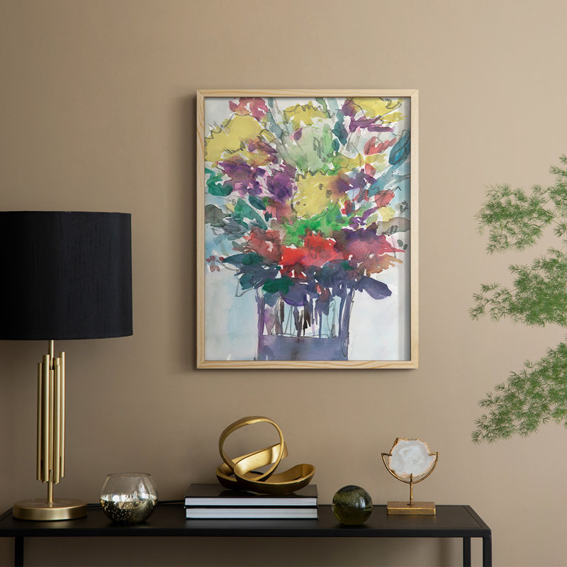 Pièces de jardin I, reproduction encadrée - bois massif, H 11 po x l 9 po