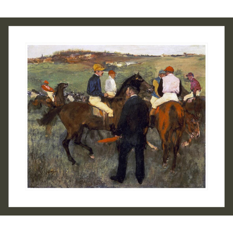 Chevaux de course (Leaving The Weighing) par Edgar Degas, impression giclée encadrée, H 23,5 po x l 27,65 po