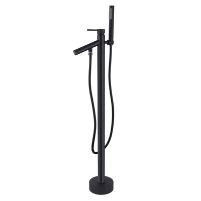 Topcraft Single Handle Freestanding Bathtub Faucet Floor Mount Tub Filler with Handheld Shower