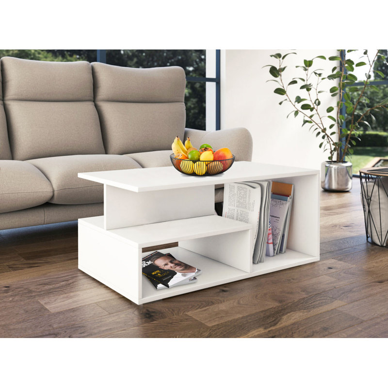 Emmelynn Coffee Table with Storage, White