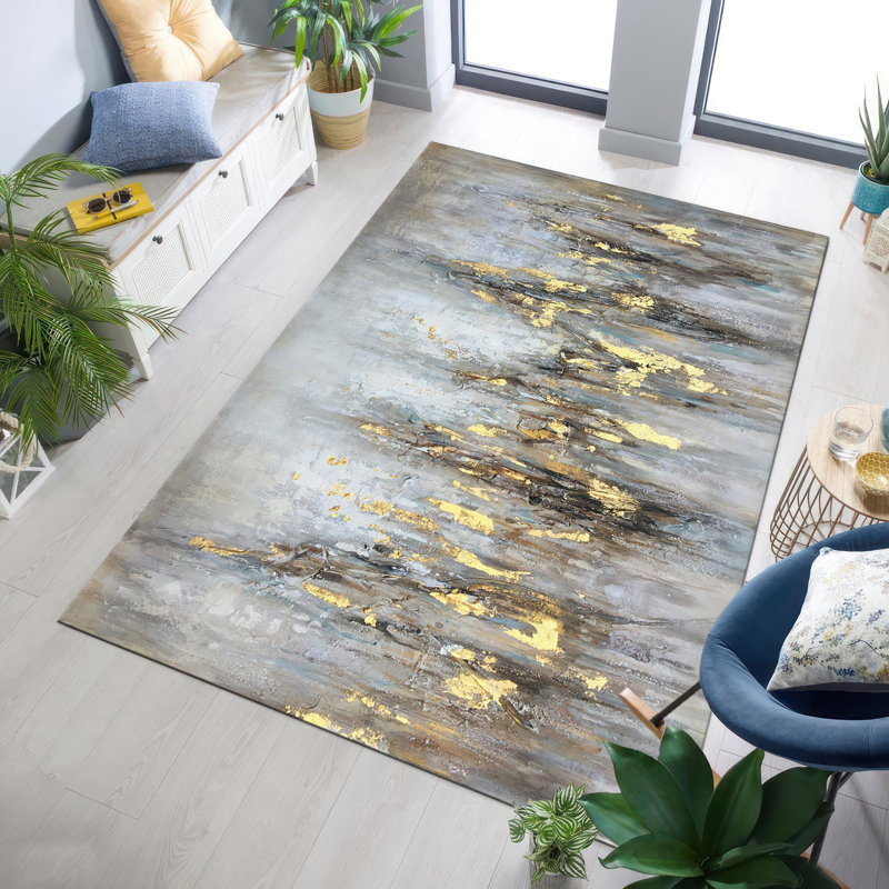 Bohemian Style Non-Woven Soft Printed Rug with Intricate Floral and Geometric Design in Vibrant Colors to Enhance Your Interior Decor