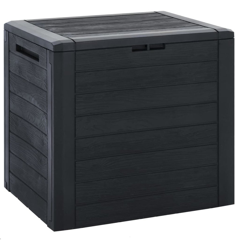 17 Stories Jhaden 58.5cm W 140L Water Resistant Polyethylene Plastic Lockable Deck Box, Anthracite