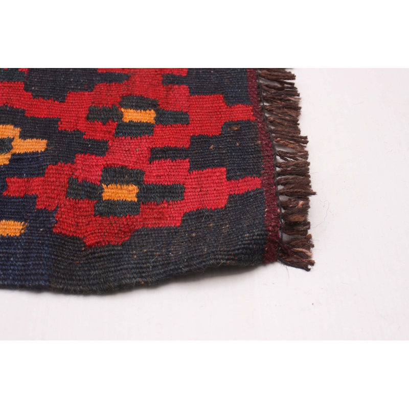 Tapis de couloir unique en laine noué à la main style années 1990 de 5 pi 2 po x 11 pi 10 po rouge