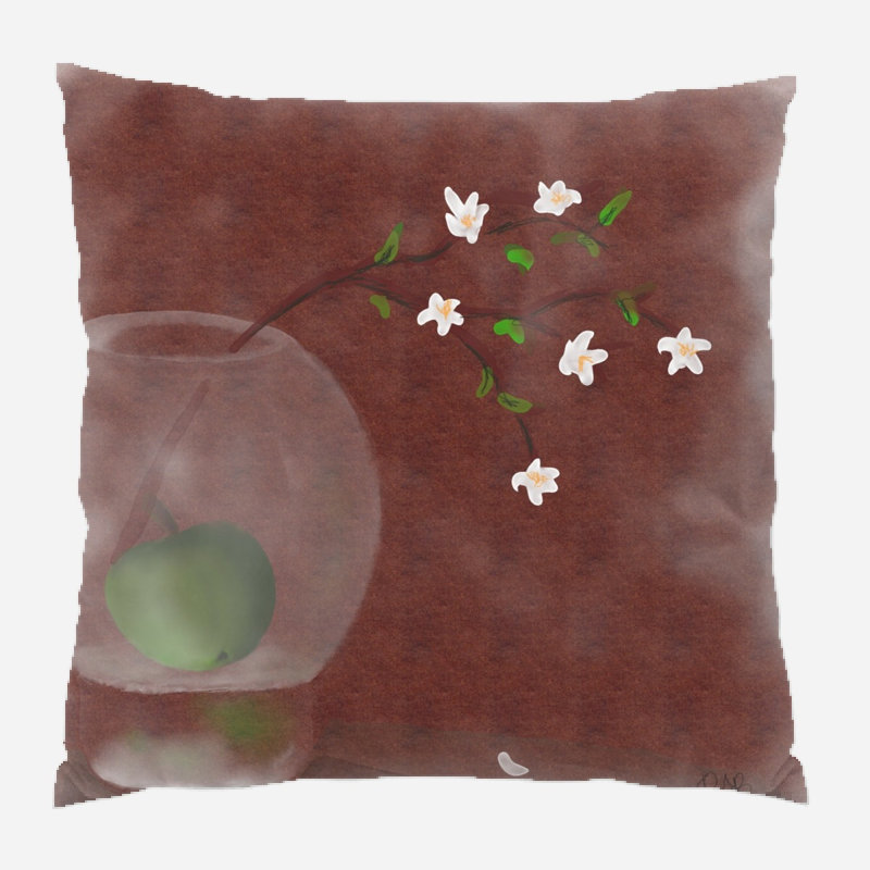 Coussin décoratif fruit Wike, Microsuède, Intérieur