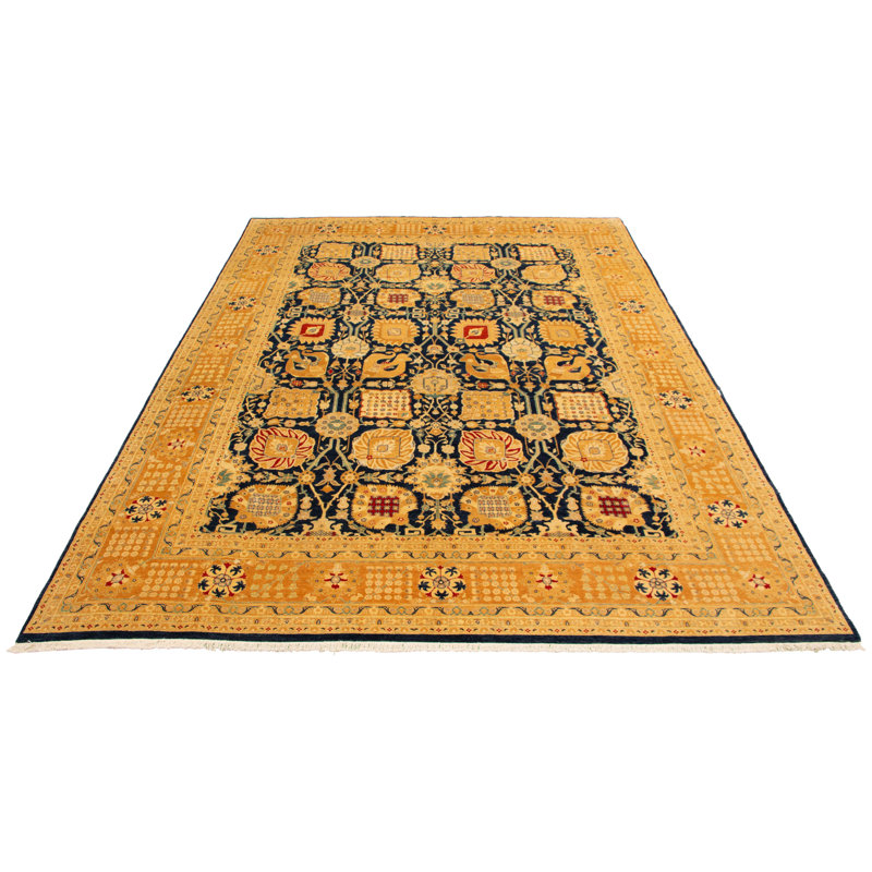 Tapis unique en laine noué à la main ushak brun nouvel âge 10 pi x 13 pi 7 po