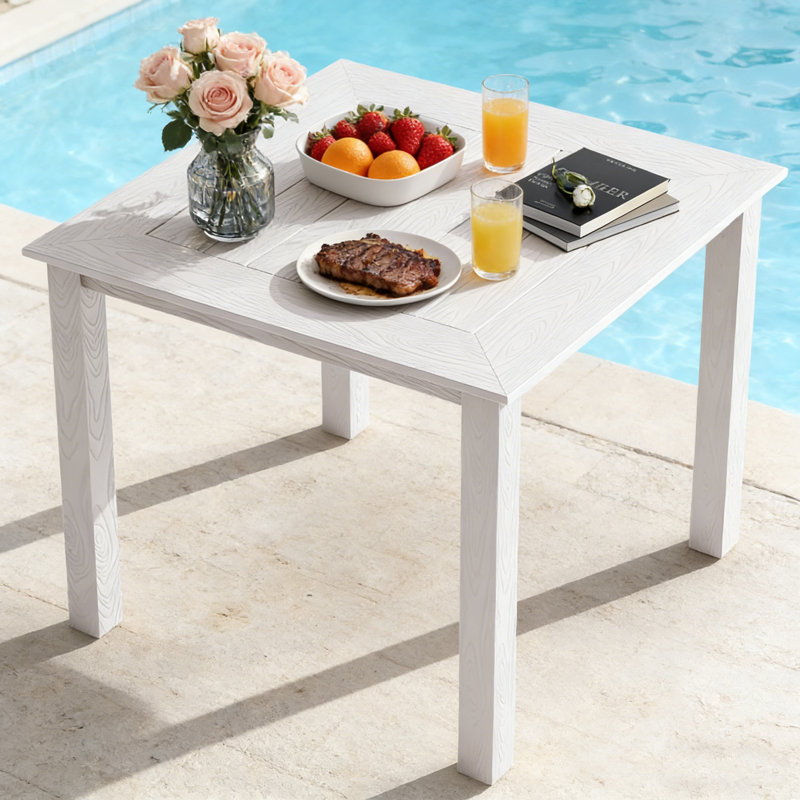All-Weather Outdoor Waterproof Dining Sets - Rust-Resistant Modern Outdoor Dining Sets For Backyard Garden Deck Poolside 1-Table 2-Chairs