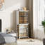 Armoire de rangement en plastique pliable avec portes transparentes et tablettes amovibles 52,76 po Abdullah-1358524662