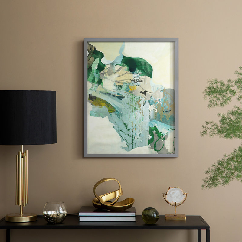 Ivy, reproduction encadrée - bois massif, H 11 po x l 9 po, Gris