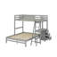 Lit simple superposé au dessus d'un lit double avec bureau intégré et tiroirs-1690905525