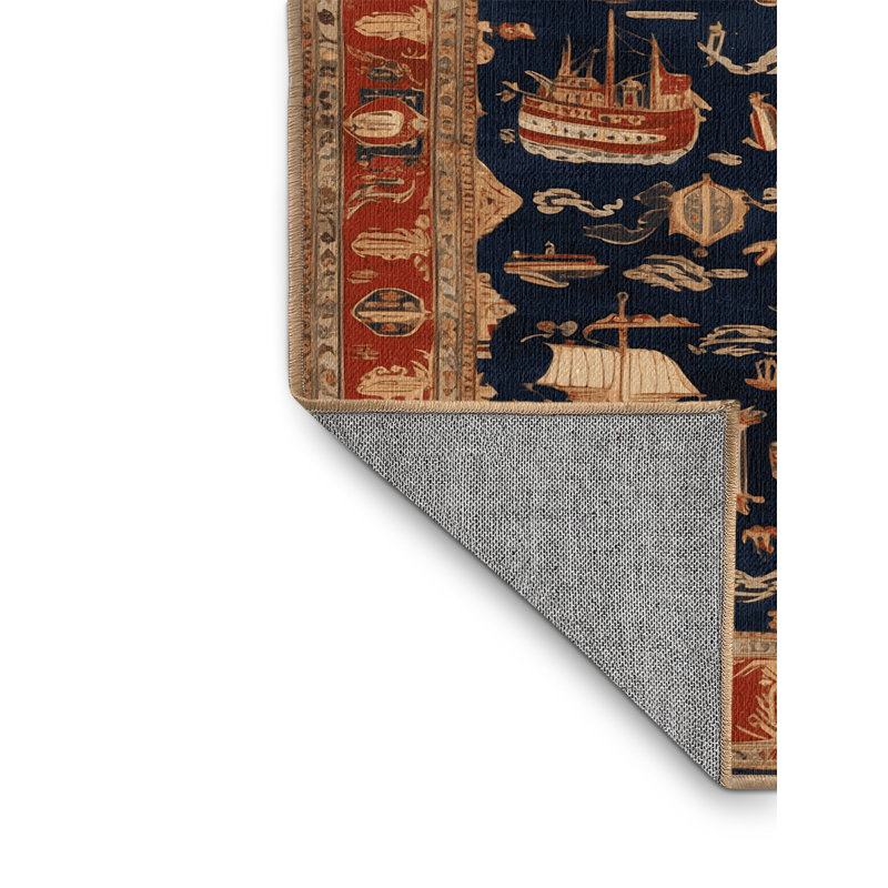 Tapis brun lavable à la machine, Rond 4 pi