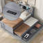 Lit plateforme simple gris avec rangement et 3 tiroirs et un lit gigogne pour les tiroirs pratiques, fabrication en bois massif-1672321437