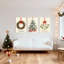 Couronne de Noël, arbre enneigé et gui sur toile, reproduction de style aquarelle (ensemble de 3)-343121696