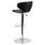 Tabouret de bar contemporain confortable en vinyle à hauteur réglable et dossier mi-haut avec base chromée Claudine-16397133