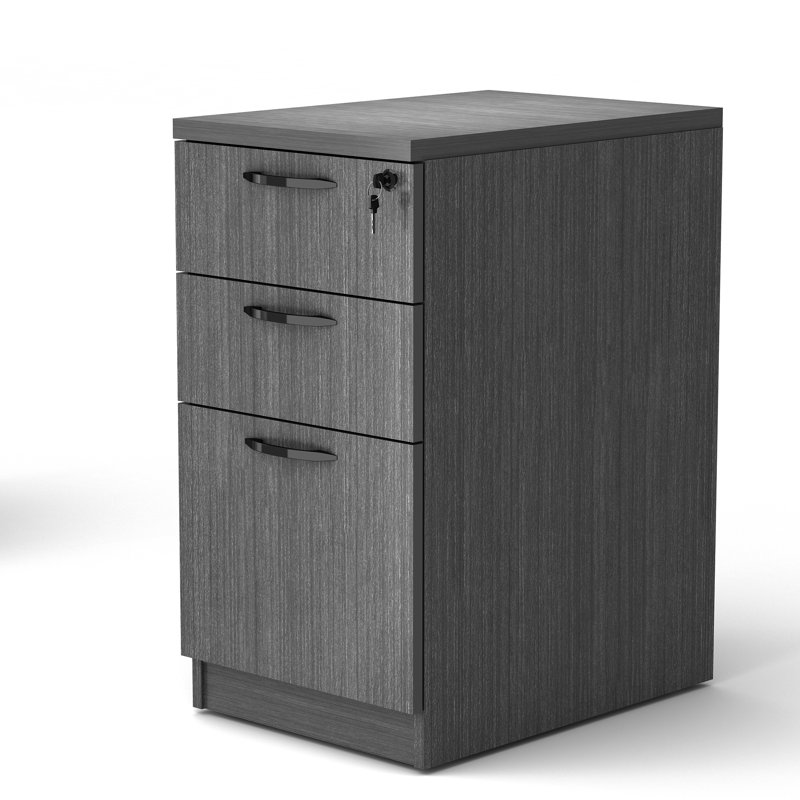 15.67 " Wide 3 Vertical Filing Cabinet, Dark Gray