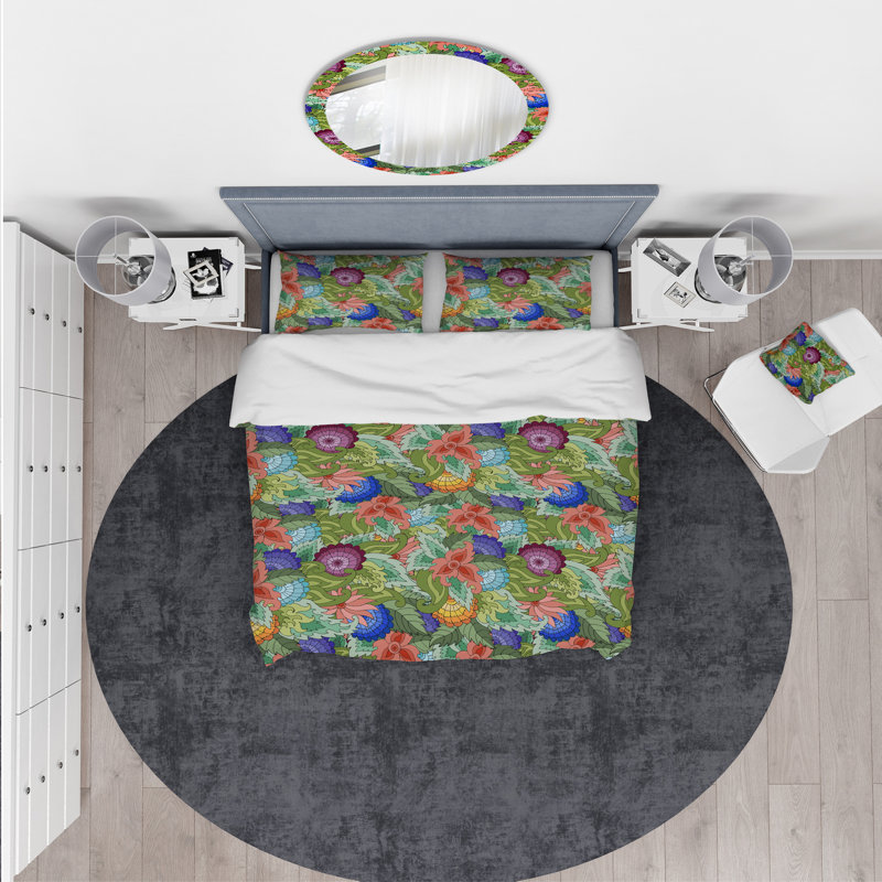 Ensemble de housse de couette traditionnelle, Housse simple + 1 taie décorative
