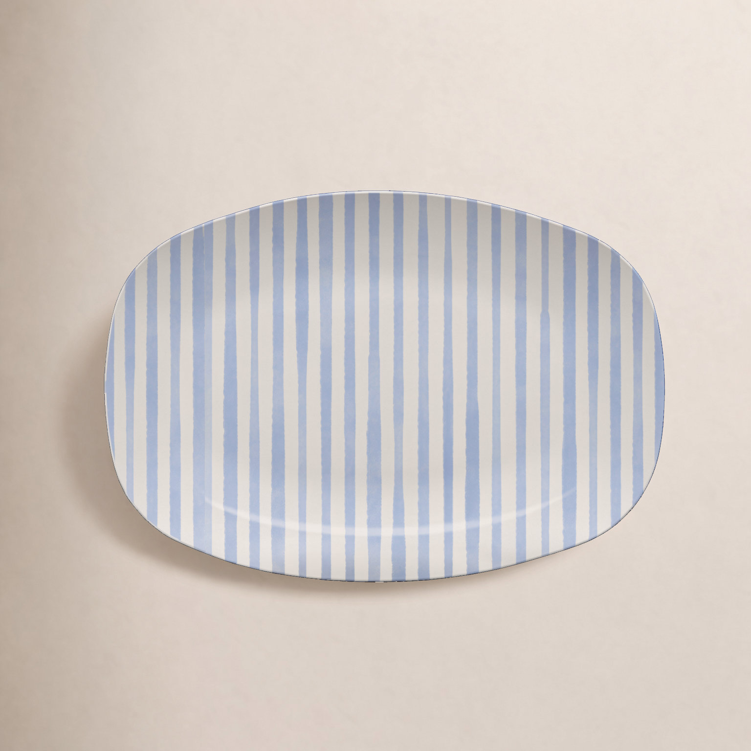 Traychic Oval Resin Platter, Light Blue