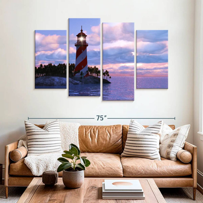 Phare d'Aletra sur la côte, H 42 po x l 68 po