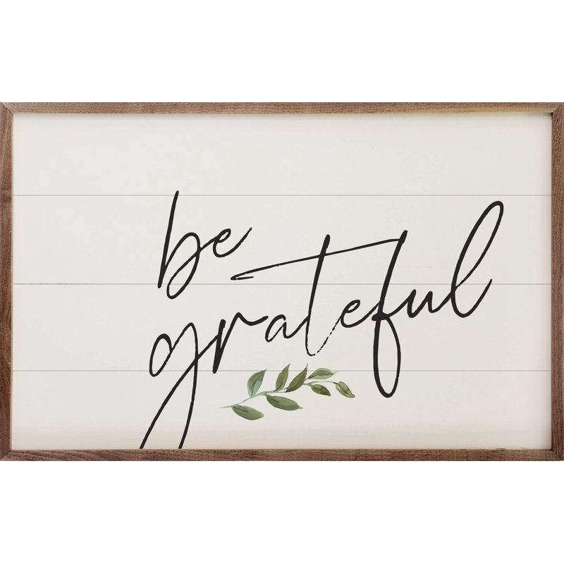 Be Grateful Greenery White, 5" H x 8" W