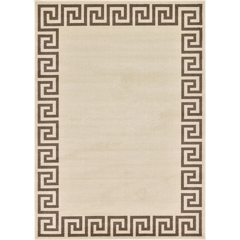 Tapis crème à motif géométrique Rhodes, Rectangle 9 pi x 12 pi