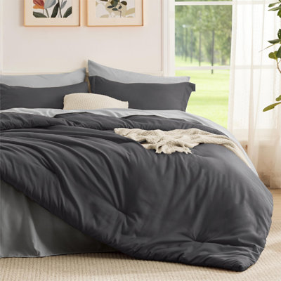 Bedsure California King Comforter Set Quiet Shade, 7 Pieces Soft Comforter for Cal King Size Bed with Sheets, Pillowcases & Shams, All Season Boho California King Size Bed in a Bag