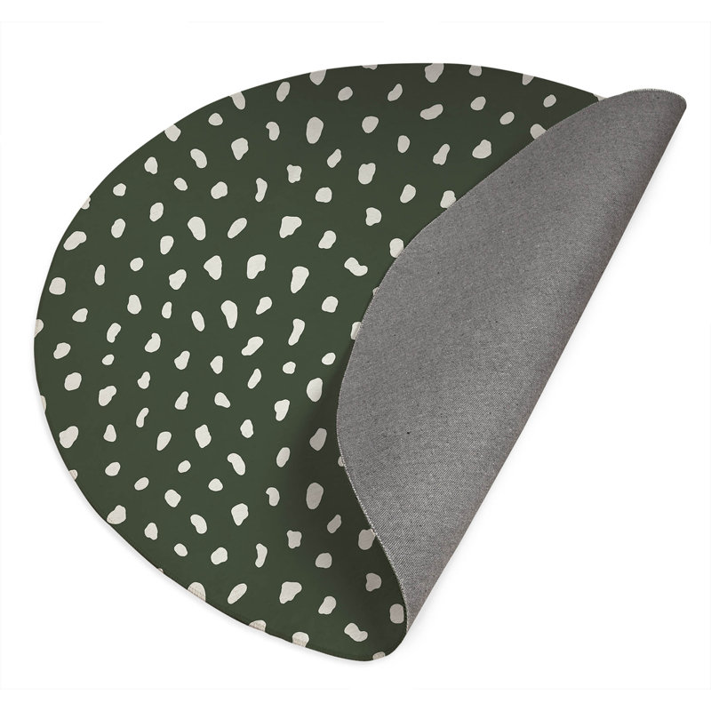 Paint Drop Non-Slip Outdoor Rug, Round 5'
