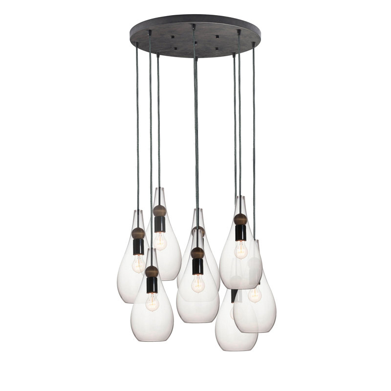 Earth 8 - Light Chandelier, Matte Black, 72" H x 18" W x 18" D