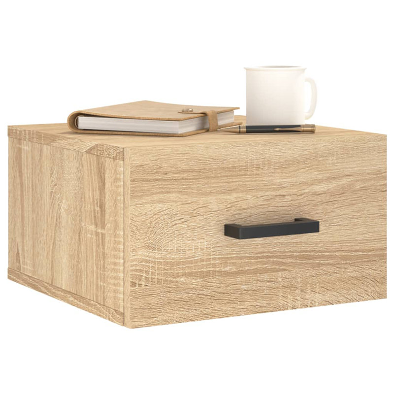 Maiklas 35cm W Manufactured Wood Bedside Table, Sonoma Oak