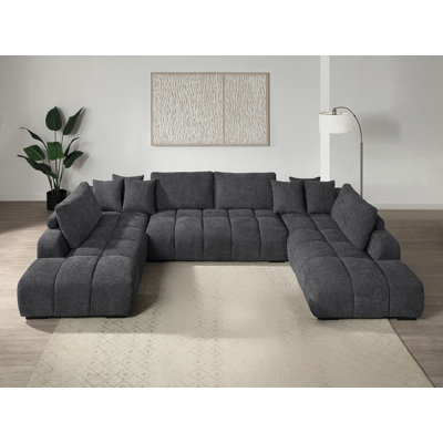 Morlon Upholstered Sectional Sofa with Toss Pillows & 2 Chaises