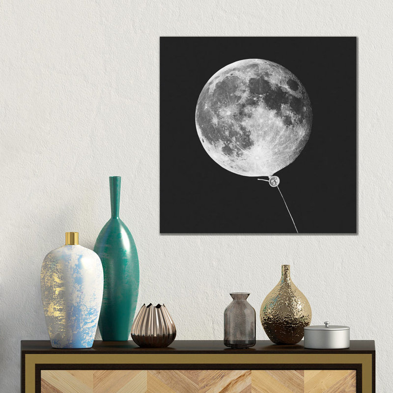 Moonballoon 1 Piece Wall Art on Canvas, 45.72 cm H x 45.72 cm W x 1.91 cm D, Canvas