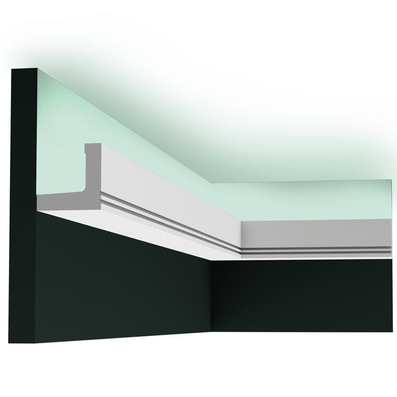 Moulure couronnée en polyuréthane blanc uni apprêté 2 po x 2 po x 78-3 / 4 po
