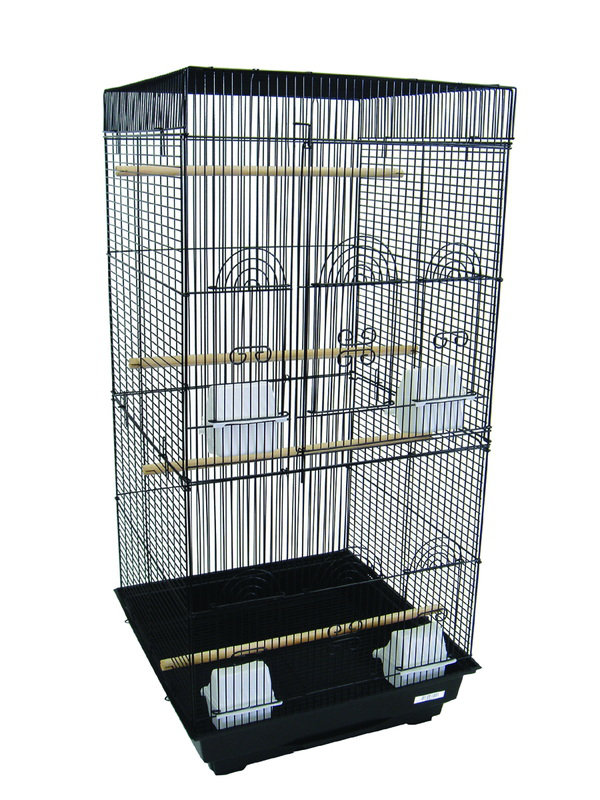 Grande cage carrée pour petits oiseaux, blanc