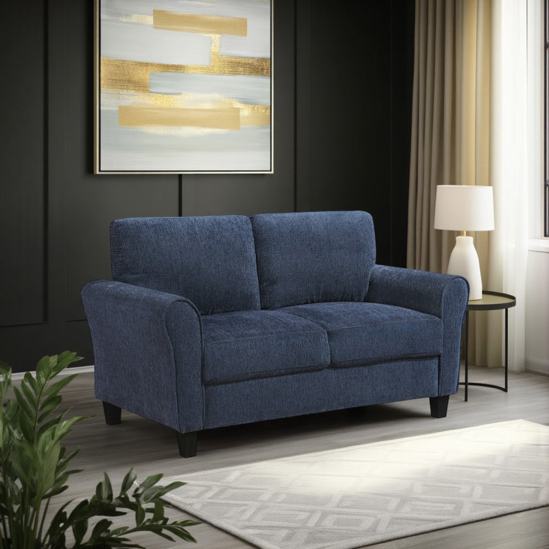 Lawrenceburg 58" Modern Transitional Chenille Loveseat with Durable Solid Wood Frame, Supportive Pocket Coils and Sturdy Exposed Feet