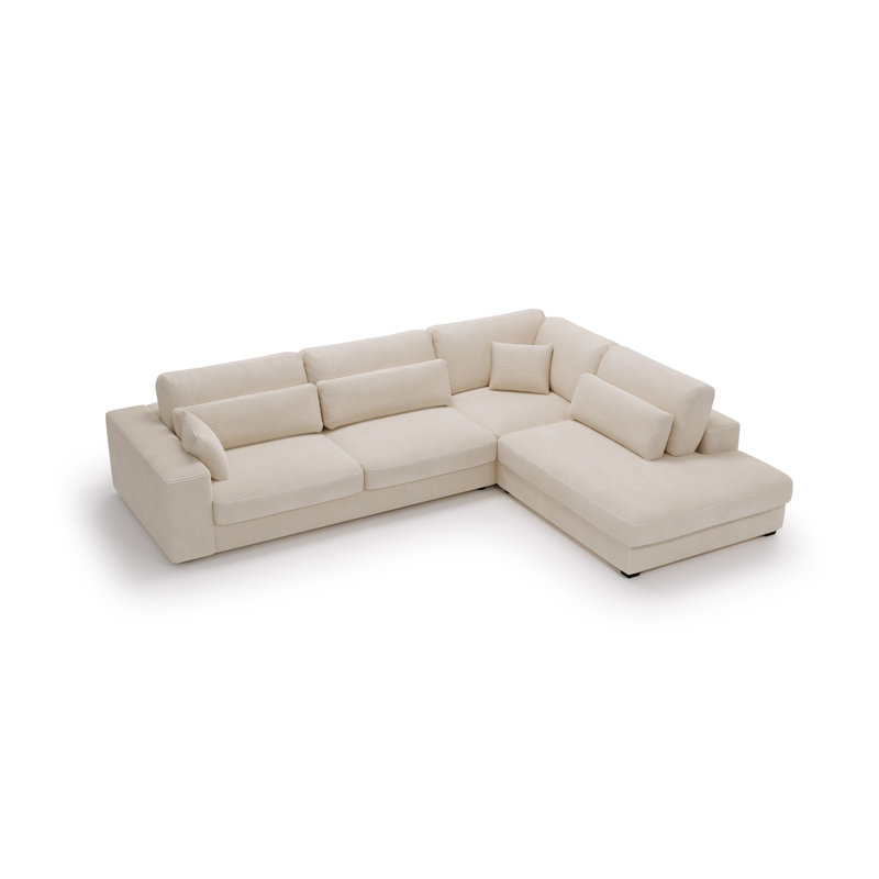 Tammera 3 Seater Corner Sofa , Beige, Right Hand Facing