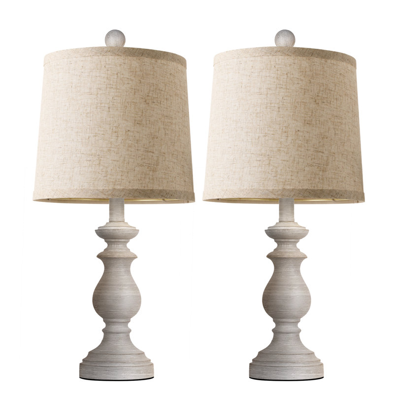 Lampe de table en résine Dusan, Gris