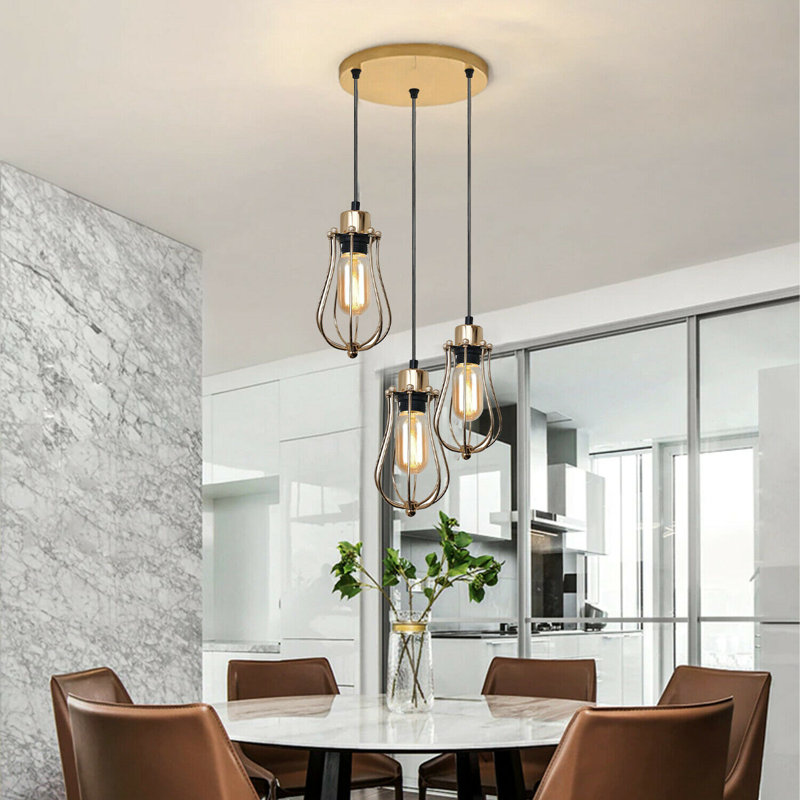 Royal 3 - Light French Gold Cluster Pendant