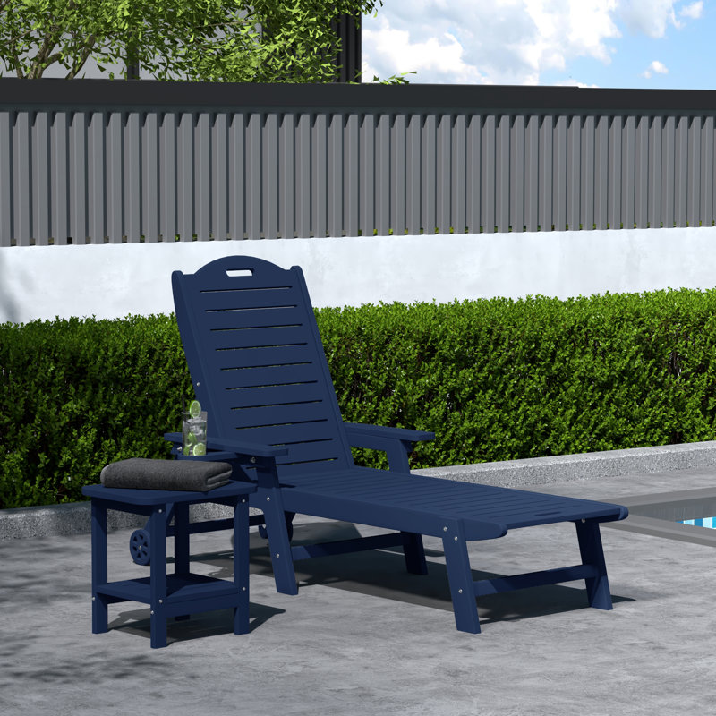 Ensemble de chaises longues inclinables 2 pièces Brighton, Bleu