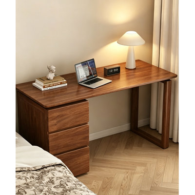 Table de travail domestique autoportante en bois d'ingénierie avec tiroirs fermés