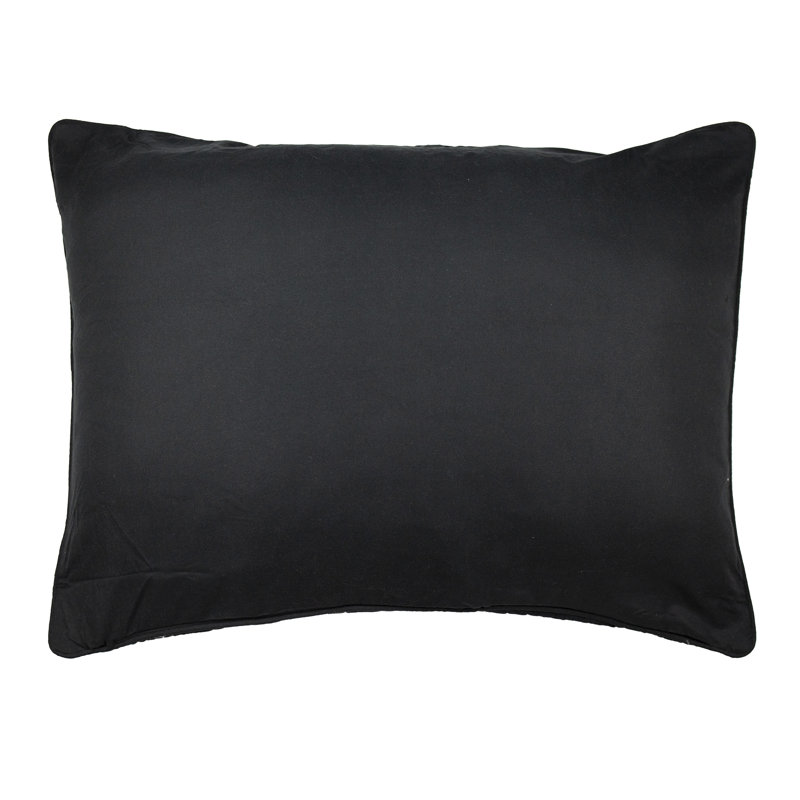 Bear Walk Plaid Black and Khaki Cotton Polyester Standard Sham